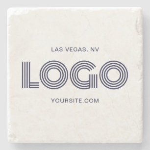 Posavasos De Piedra Promoción de logotipo rectangular moderno azul osc