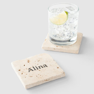 Posavasos De Piedra Promoción de marca 4" x 4" Travertino