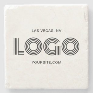 Posavasos De Piedra Promoción del logotipo rectangular moderno negro