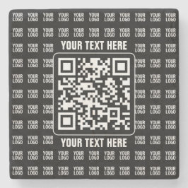 Posavasos De Piedra Promotional QR code (editable) plus Logo Pattern