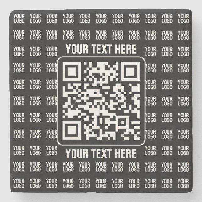Posavasos De Piedra Promotional QR code (editable) plus Logo Pattern (Anverso)