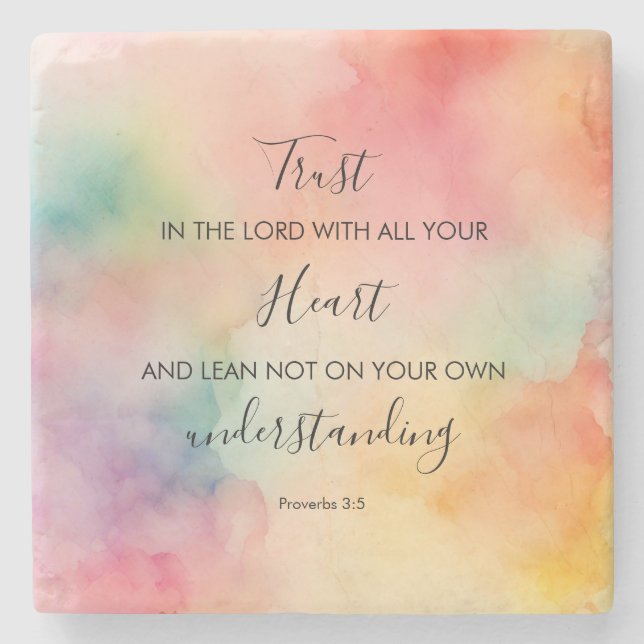 Posavasos De Piedra Proverbios 3:5 Escaparate de piedra inspirado en l (Anverso)