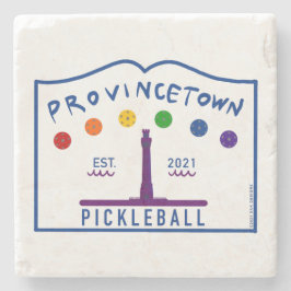 Posavasos De Piedra Provincetown Pickleball Stone Coaster v1