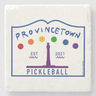 Posavasos De Piedra Provincetown Pickleball Stone Coaster v1