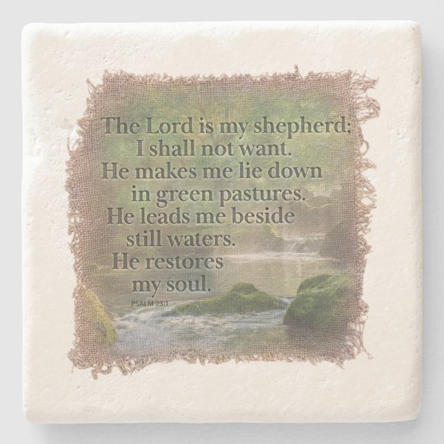 Posavasos De Piedra PSALM 23:1- Coaster (Anverso)
