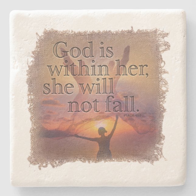 Posavasos De Piedra PSALM 46:5 - Coaster (Anverso)