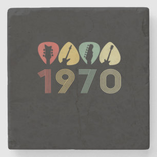Posavasos De Piedra Púa de guitarra Guitarista 1970