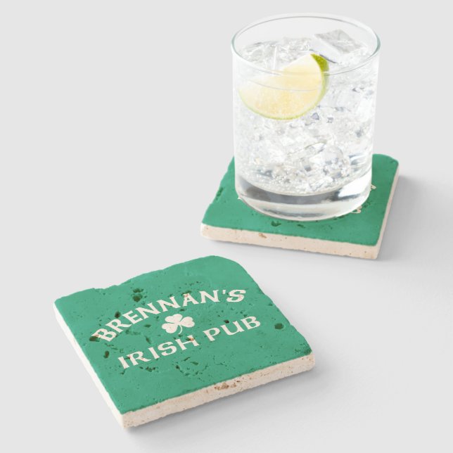 Posavasos De Piedra Pub Irlandés de Brennan  (Lateral)
