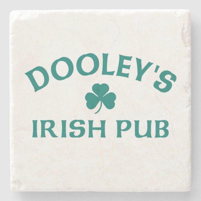 Posavasos De Piedra Pub Irlandés de Dooley (Anverso)