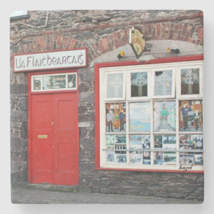 Posavasos De Piedra Pub O'Flahertys, Dingle, Pub Coaster irlandés.