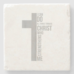 Posavasos De Piedra Puedo hacer todas las cosas por Cristo que me fort