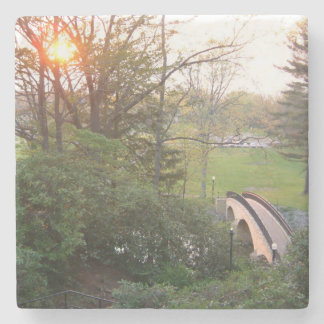 Posavasos De Piedra Puente arco iris atardecer en el Grove City Colleg