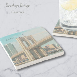 Posavasos De Piedra Puente Brooklyn de Nueva York