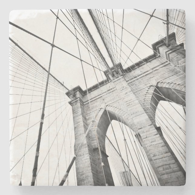 Posavasos De Piedra Puente de Brooklyn, Nueva York (Anverso)