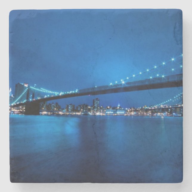 Posavasos De Piedra Puente de Brooklyn, Nueva York (Anverso)