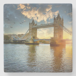 Posavasos De Piedra Puente de la torre del atardecer