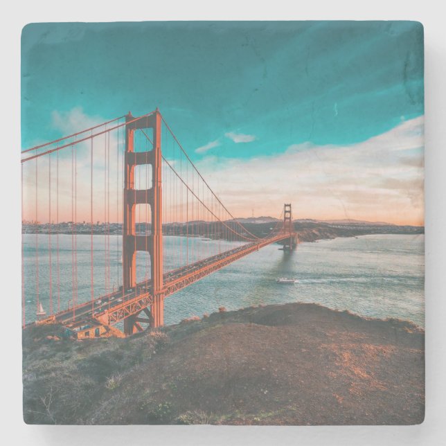 Posavasos De Piedra Puente Golden Gate (Anverso)