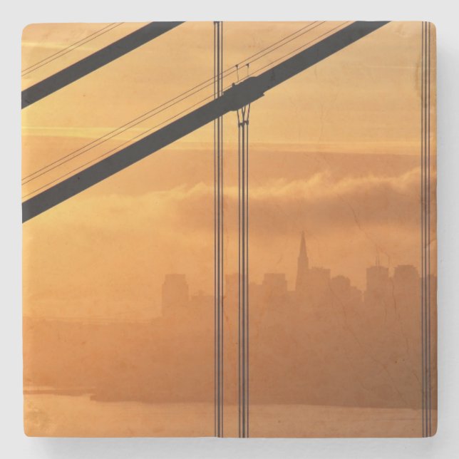 Posavasos De Piedra Puente Golden Gate delante del San Francisco (Anverso)