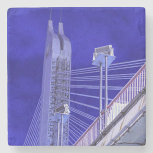 Posavasos De Piedra Puente Jiefang Azul