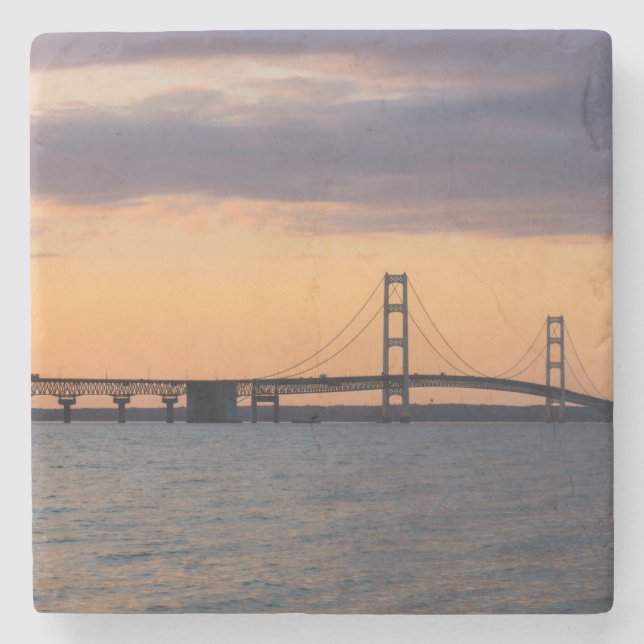 Posavasos De Piedra Puente Naranja Dusk Mackinac (Anverso)