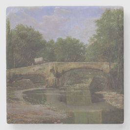 Posavasos De Piedra Puente sobre un río en España (por Santiago Rusiño