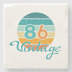 Posavasos De Piedra Puesta de sol retro 86 vintage deteriorada