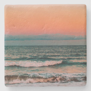 Posavasos De Piedra puesta de sol sobre el mar