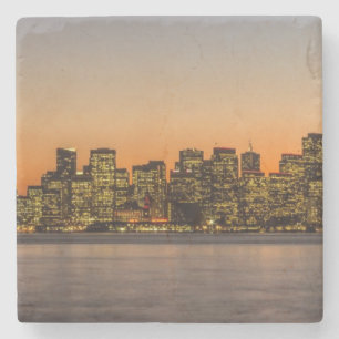 Posavasos De Piedra Puesta del sol hermosa en San Francisco