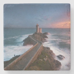 Posavasos De Piedra Puesta del sol Plouzané el Finistère, Bretaña