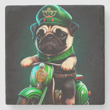 Pug Dog Driving Bike St.
