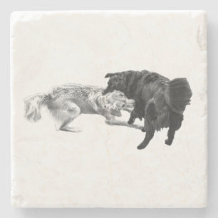 Posavasos De Piedra Pugs Dinámicos, Sombra de Mesa