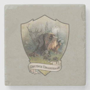 Posavasos De Piedra Puntero cableado alemán, caza de jabalíes