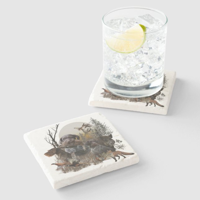 Posavasos De Piedra Puntero inalámbrico alemán (Lateral)