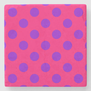 Posavasos De Piedra Punto de polka morado sobre cereal