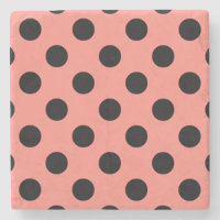 Punto de polka negro sobre melocotón