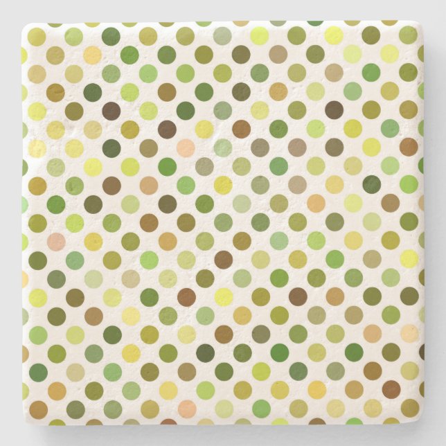 Posavasos De Piedra Puntos amarillo y verde (Anverso)