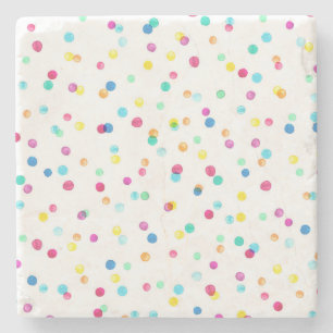 Posavasos De Piedra Puntos de acuarela brillantes: Patrón sin foco.