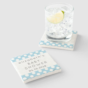 Posavasos De Piedra Puntos de Polka Azul, Patrón de Punto de Polka, Ba
