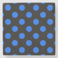 Puntos de polka azul y negro