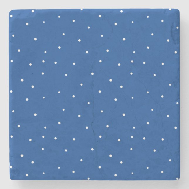 Posavasos De Piedra Puntos de polka blanco (Anverso)
