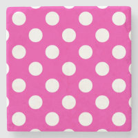 Puntos de polka blanco en fuchsia