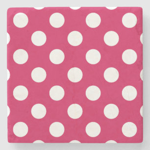 Posavasos De Piedra Puntos de polka blanco sobre cereal