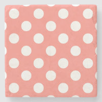 Puntos de polka blanco sobre melocotón