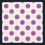 Posavasos De Piedra Puntos de polka morado y blanco<br><div class="desc">Puntos de polka morado y blanco</div>