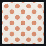 Posavasos De Piedra Puntos de polka naranja quemados<br><div class="desc">La polka naranja quemada tiene un fondo blanco.</div>