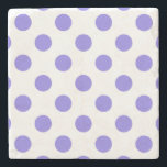 Posavasos De Piedra Puntos de polka periwinkle<br><div class="desc">Punto de polka perwinkle sobre fondo blanco</div>