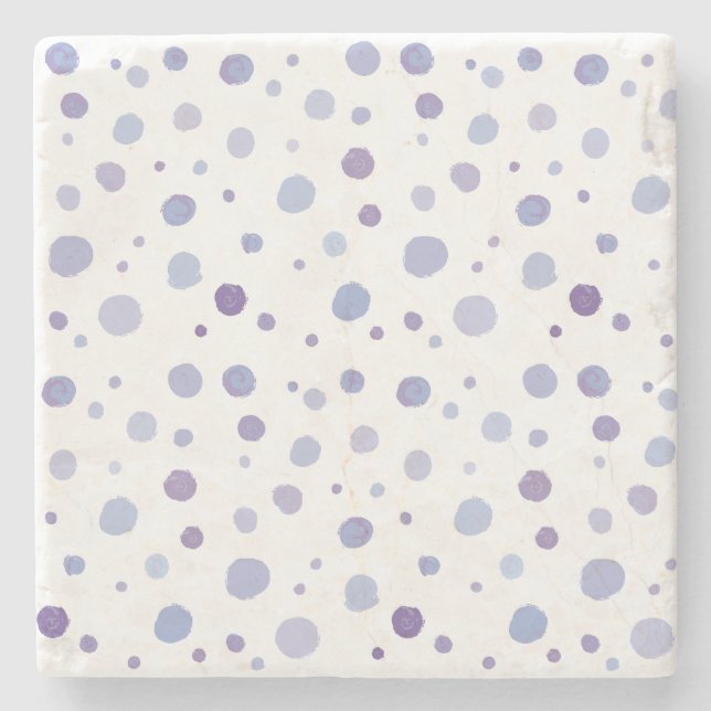 Posavasos De Piedra puntos de polka pintados a mano (Anverso)