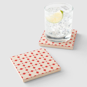 Posavasos De Piedra Puntos de Polka Rojo, Patrón de Punto de Polka, Pu
