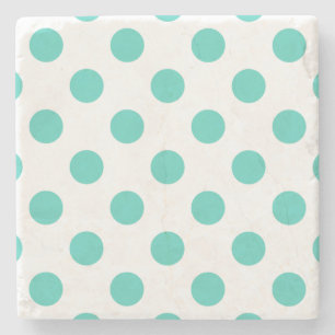 Posavasos De Piedra Puntos de polka turquesa