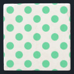 Posavasos De Piedra Puntos de polka verdes y blancos<br><div class="desc">Puntos de polka verdes y blancos</div>